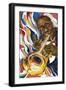 Louis Armstrong: Collage-Shen-Framed Art Print