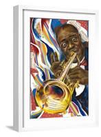 Louis Armstrong: Collage-Shen-Framed Art Print