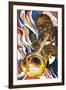 Louis Armstrong: Collage-Shen-Framed Art Print