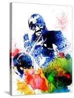 Louis Armstrong Watercolor-Jack Hunter-Stretched Canvas