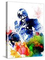 Louis Armstrong Watercolor-Jack Hunter-Stretched Canvas