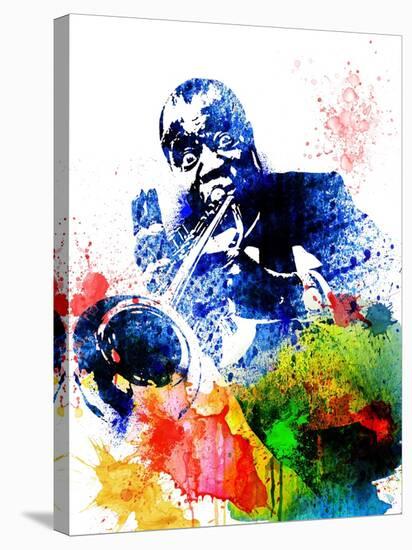 Louis Armstrong Watercolor-Jack Hunter-Stretched Canvas