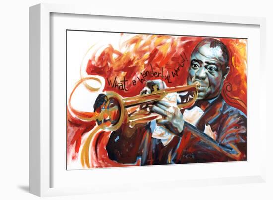 Louis Armstrong: What a Wonderful World-Shen-Framed Art Print