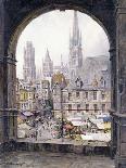 Market Place, Rouen, (Oil on Canvas)-Louis Aston Knight-Giclee Print
