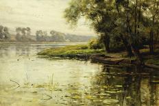 Meadow by the Riverbank; La Prairie Au Bord De Fleuve, (Oil on Canvas)-Louis Aston Knight-Giclee Print