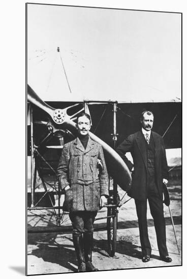 Louis Bleriot 1872-1936, French Aviator and the French Air Ace Adolphe Pegoud-null-Mounted Photographic Print