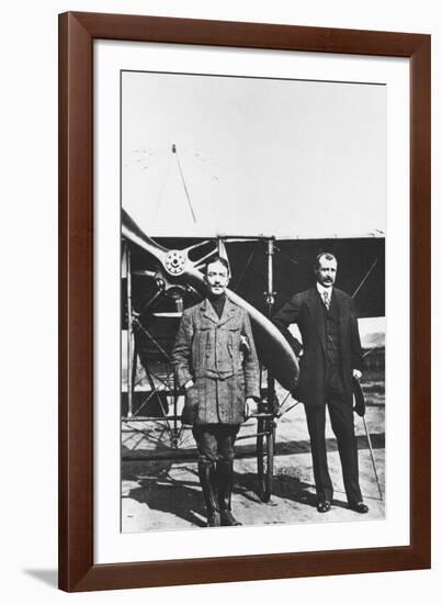 Louis Bleriot 1872-1936, French Aviator and the French Air Ace Adolphe Pegoud-null-Framed Photographic Print