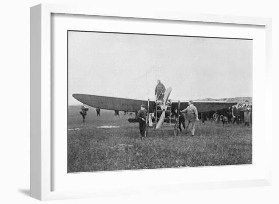 Louis Blériot About to Make the First Successful Flight across the English Channel, 1909-null-Framed Giclee Print