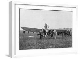 Louis Blériot About to Make the First Successful Flight across the English Channel, 1909-null-Framed Giclee Print
