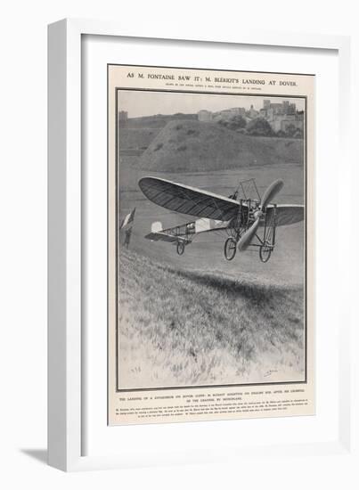 Louis Bleriot Flies the Channel Landing at Dover 37 Minutes after Take-Off from Near Calais-Samuel Begg-Framed Art Print