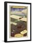 Louis Bleriot in His Monoplane Crossing the Emglish Channel, 1909-null-Framed Giclee Print