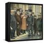 Louis Bleriot with Wife and Well Wishers after Flight-null-Framed Stretched Canvas