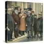 Louis Bleriot with Wife and Well Wishers after Flight-null-Stretched Canvas