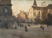 The Market Place at Abbeville (Oil on Canvas)-Louis Braquaval-Giclee Print