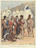 Trappers Trading with Native Americans, New France-Louis Charles Bombled-Giclee Print