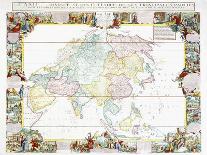 Wall Map Showing the Voyages of Captain Cook, 1786-Louis-Charles Desnos-Giclee Print