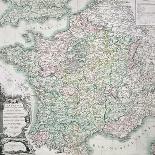 Map of France as Divided into 58 Provinces, 1765-Louis-Charles Desnos-Mounted Giclee Print