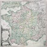 Map of France as Divided into 58 Provinces, 1765-Louis-Charles Desnos-Giclee Print