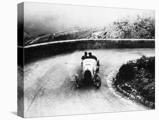 Louis Chiron Driving a Bugatti at a Hill Climb, 1923-null-Stretched Canvas