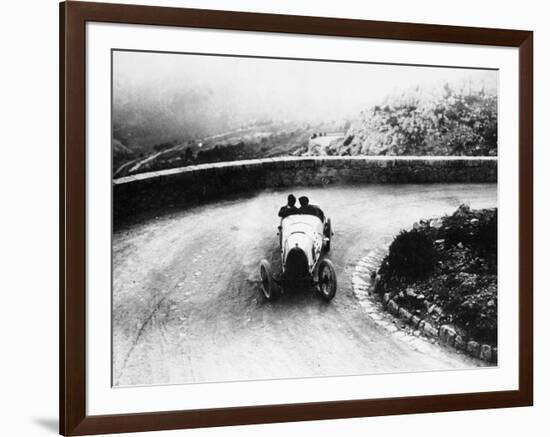 Louis Chiron Driving a Bugatti at a Hill Climb, 1923-null-Framed Photographic Print