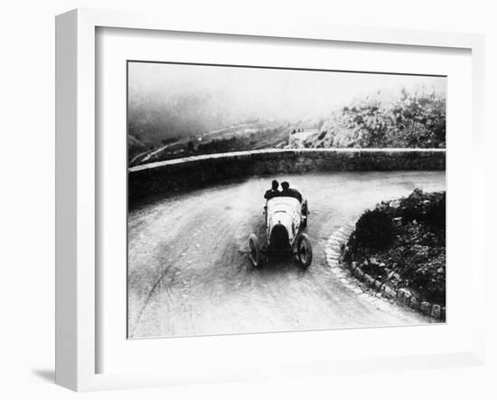 Louis Chiron Driving a Bugatti at a Hill Climb, 1923-null-Framed Photographic Print