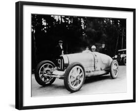Louis Chiron in a Bugatti, 1927-null-Framed Photographic Print