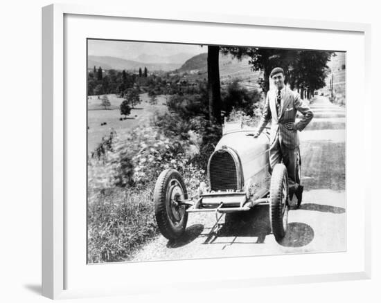 Louis Chiron with His Bugatti Type 51, Near Molsheim, Alsace, France, 1931-null-Framed Photographic Print