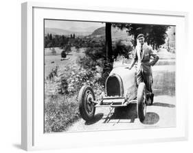 Louis Chiron with His Bugatti Type 51, Near Molsheim, Alsace, France, 1931-null-Framed Photographic Print