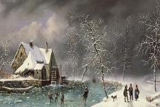 Winter Skating Scene-Louis Claude Mallebranche-Giclee Print