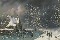 Convoi militaire - effet de neige et de soleil-Louis Claude Mallebranche-Framed Giclee Print