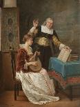 The Music Master-Louis Claude Mouchot-Stretched Canvas
