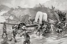 Taking a 4.7" Naval Gun across the Tugela River During the Battle of Colenso-Louis Creswicke-Giclee Print