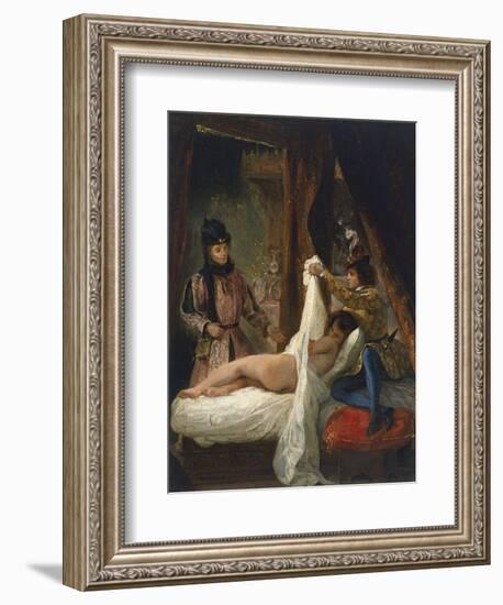 Louis D'Orleans Showing His Mistress, C.1825-26-Eugene Delacroix-Framed Giclee Print