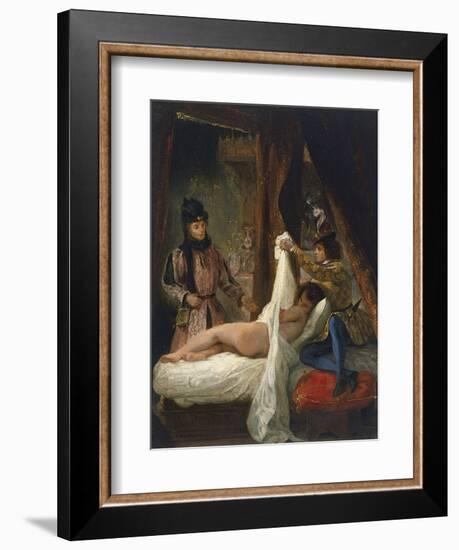 Louis D'Orleans Showing His Mistress, C.1825-26-Eugene Delacroix-Framed Giclee Print