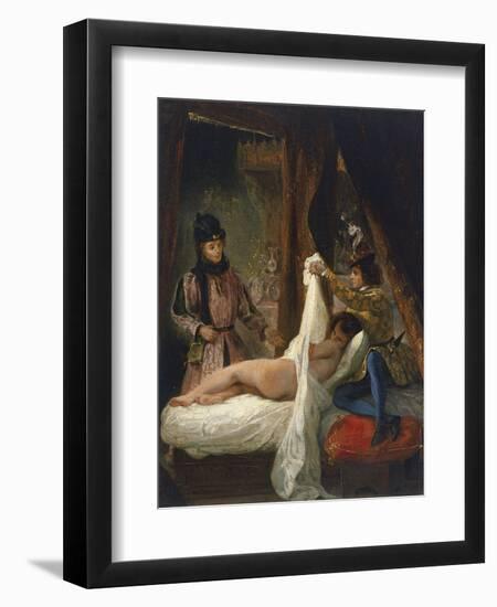 Louis D'Orleans Showing His Mistress, C.1825-26-Eugene Delacroix-Framed Giclee Print