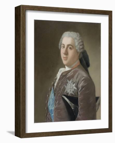 Louis De Bourbon, Dauphin of France, 1749-50 (Pastel on Paper)-Jean-Etienne Liotard-Framed Giclee Print