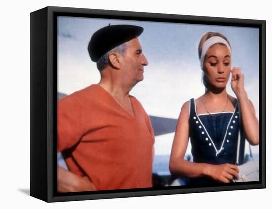 Louis de Funès and Geneviève Grad: Le Gendarme de Saint-Tropez, 1964-Marcel Dole-Framed Stretched Canvas