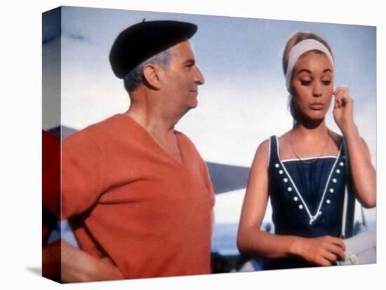 Louis de Funès and Geneviève Grad: Le Gendarme de Saint-Tropez, 1964-Marcel Dole-Stretched Canvas