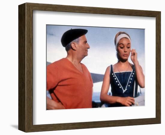 Louis de Funès and Geneviève Grad: Le Gendarme de Saint-Tropez, 1964-Marcel Dole-Framed Photographic Print