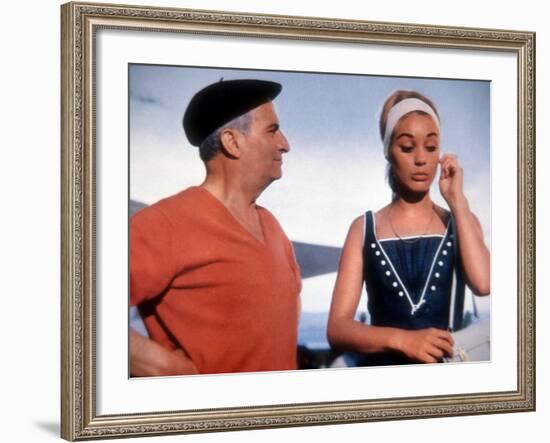 Louis de Funès and Geneviève Grad: Le Gendarme de Saint-Tropez, 1964-Marcel Dole-Framed Photographic Print