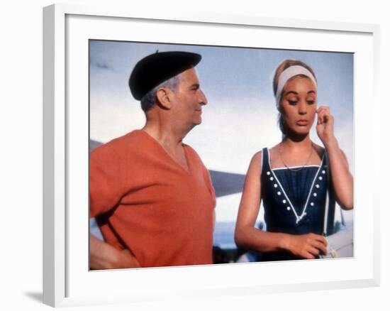 Louis de Funès and Geneviève Grad: Le Gendarme de Saint-Tropez, 1964-Marcel Dole-Framed Photographic Print