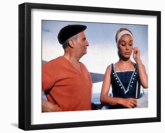 Louis de Funès and Geneviève Grad: Le Gendarme de Saint-Tropez, 1964-Marcel Dole-Framed Photographic Print