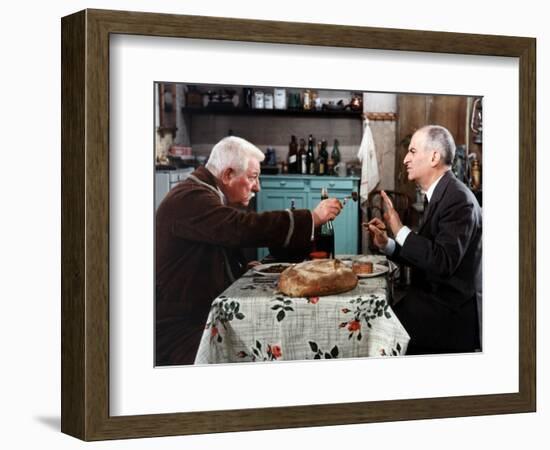 Louis de Funès and Jean Gabin: Le Tatoué, 1968-Marcel Dole-Framed Photographic Print