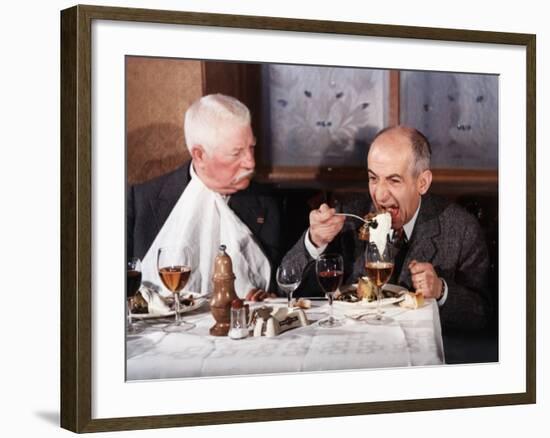 Louis de Funès and Jean Gabin: Le Tatoué, 1968-Marcel Dole-Framed Photographic Print