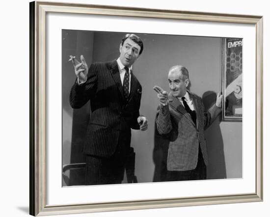 Louis de Funès and Jean-Pierre Marielle: Faites Sauter La Banque !, 1963-Marcel Dole-Framed Photographic Print