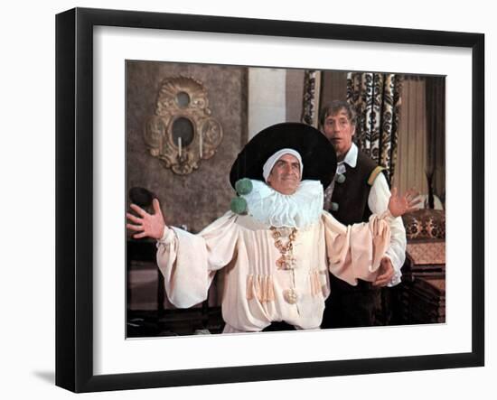 Louis de Funès and Yves Montand: La Folie Des Grandeurs, 1971-Marcel Dole-Framed Photographic Print