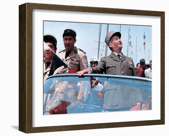 Louis de Funès, Guy Grosso and Michel Modo: Le Gendarme de Saint-Tropez, 1964-Marcel Dole-Framed Photographic Print