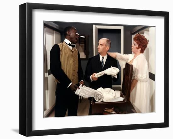 Louis de Funès, Ibrahim Seck and Lyne Chardonnet: Le Tatoué, 1968-Marcel Dole-Framed Photographic Print