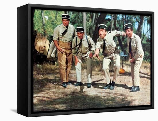 Louis de Funès, Michel Galabru, Jean Lefevre and Christian Marin: Le Gendarme de Saint-Tropez, 1964-Marcel Dole-Framed Stretched Canvas