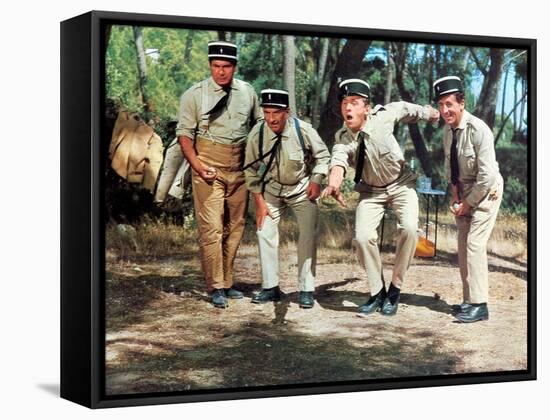 Louis de Funès, Michel Galabru, Jean Lefevre and Christian Marin: Le Gendarme de Saint-Tropez, 1964-Marcel Dole-Framed Stretched Canvas